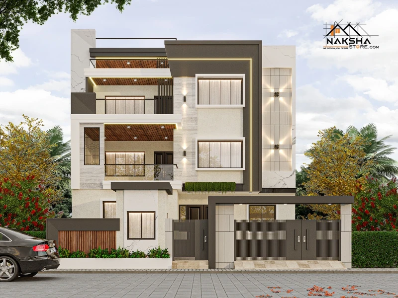 Modern G+2 Luxury House Design | Contemporary 3 Floor Home Elevation